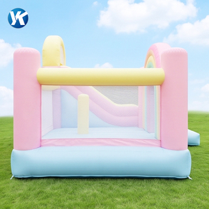บ้านลมเป่าลมสีพาสเทลรุ่นใหม่ ดีไซน์สีรุ้ง พร้อมสไลเดอร์ บ้านเด้งดึ๋งหลากสีสัน ทำจาก PVC ทนทาน เหมาะสำหรับงานปาร์ตี้เด็ก - Product Image 4