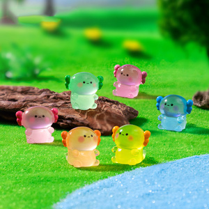 Thu nhỏ sáng 6 màu sắc mini nhựa axolotl động vật thủ công cho vườn vi cảnh quan hồ cá trong chậu DIY Dollhouse trang trí nội thất - Product Image 2