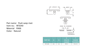 Prix usine <span class=keywords><strong>voiture</strong></span> pare-chocs Rivet Clips de retenue en plastique Push Snap Rivets attaches Auto Clips - Product Image 2