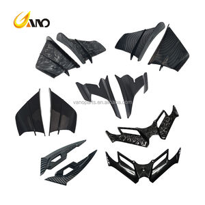 WANOU 오토바이 액세서리 사이드 윈드 블레이드 레이싱 고정 윈드 윙 탄소 섬유 오토바이 사이드 스포일러 디플렉터 윙 - Product Image 1