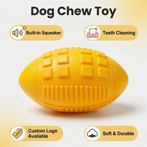Jouets pour chiens qui couinent OEM/ODM pour mâcheurs agressifs, balle à mâcher en caoutchouc pour chiots avec couineur, jouet pour animaux de compagnie presque indestructible et durable - Product Image 2