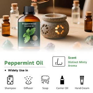 Ensemble de 12 huiles essentielles 100% pures et naturelles pour diffuseur d'aromathérapie : lavande biologique, arbre à thé, rose, citron, menthe poivrée - Product Image 3