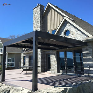 Pergola électrique à télécommande KAKADU en aluminium avec lames orientables, gazebo de jardin en noir, gris, blanc pour piscine, 1 ensemble - Product Image 3