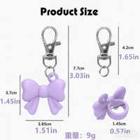 Nouveau porte-gloss à lèvres porte-clés en silicone, porte-baume à lèvres avec nœud et ailes, étui pour capuchon de 0,55 à 0,7 pouce, accessoires de sac, pendentifs