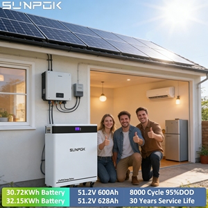 Sunpok Lifepo4แบตเตอรี่ลิเธียมไอออนพลังงานแสงอาทิตย์30kwh 32kwh 48โวลต์628ah 600ah Lifepo4ก้อนแบตเตอรี่<span class=keywords><strong>30KW</strong></span> 30kwh 51.2โวลต์ - Product Image 1