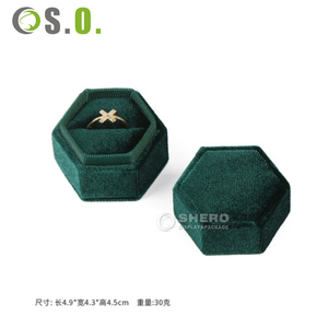 Multi-Color Hexagon Velvet <b>Ring</b> Box Custom Logo High-End Jewelry Box Durable Portable Engagement <b>Ring</b> Holder Jewelry <b>Storage</b> - Product Image 5