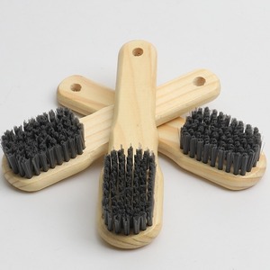 Cepillo para zapatos con mango de madera, cerdas rígidas de nailon, cepillo de limpieza multifuncional para zapatos, suelo, ropa, uso doméstico - Product Image 2