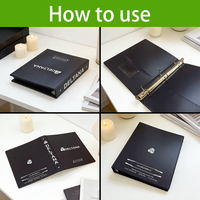 Classeur à anneaux en PVC rigide de haute qualité, transparent, format A4, avec pochettes, en cuir, durable et étanche, pour vente en gros