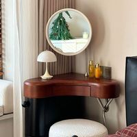 Commode d'angle minimaliste de style italien, armoire de rangement intégrée, petit appartement, design en bois massif, chambre à coucher, luxe léger, maquillage