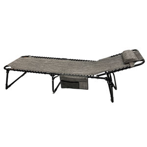 Chaise longue pliante réglable pour le camping en plein air, avec oreiller et poche latérale - Product Image 2