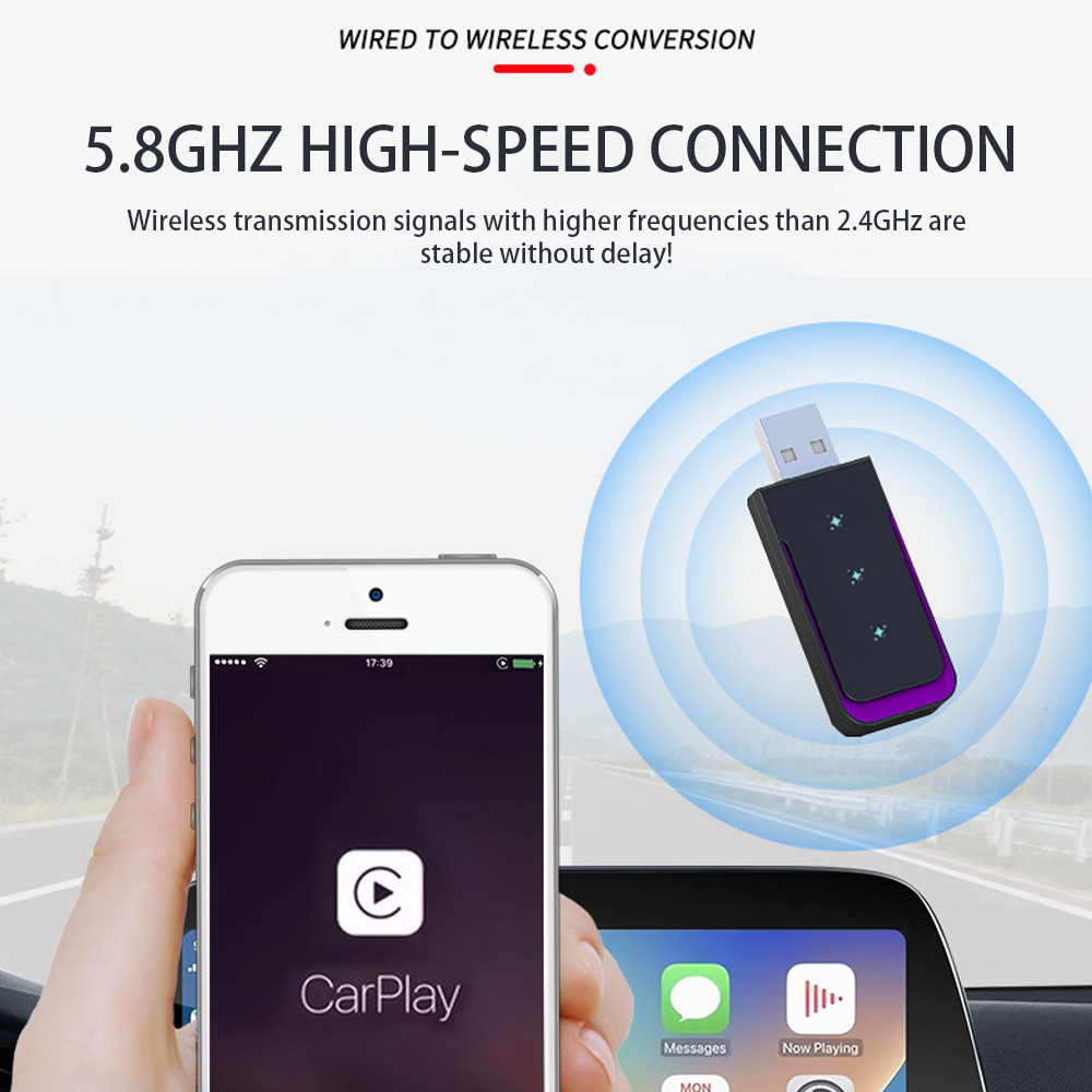 Aazon.co: 2-in-1 Wireless CarPlay Android Auto Adapter with RGB