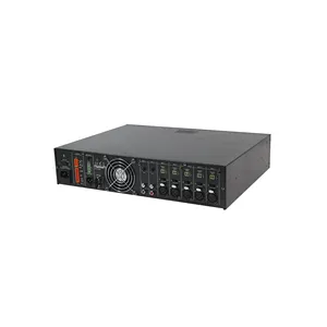 240W High Power Pa Openbaar Adres Audio Eindversterker Met 5 Microfoon En 2 Aux Ingang Volumeregeling En 5 Fantoomvoeding Voor Microfoon