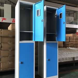 Armario de Almacenamiento de Hierro con Doble Puerta, Armario de <span class=keywords><strong>Dos</strong></span> Niveles, Armario Metálico de Una Columna, Armario de Acero de 2 Puertas, Combinación Resistente a la Oxidación - Product Image 6