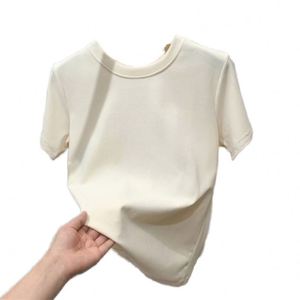 เสื้อยืดสั่งทำพิเศษประดับเพชร เสื้อยืดผ้าฝ้ายสำหรับเด็กทารก เสื้อยืดสีขาวแขนสั้น เสื้อครอปผู้หญิงทรงเข้ารูป - Product Image 2