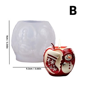 Christmas Series Scented <b>Candle</b> Silicone <b>Molds</b> DIY Plaster Ornament <b>Mold</b> Christmas Tree Santa Claus Apple Shape - Product Image 5