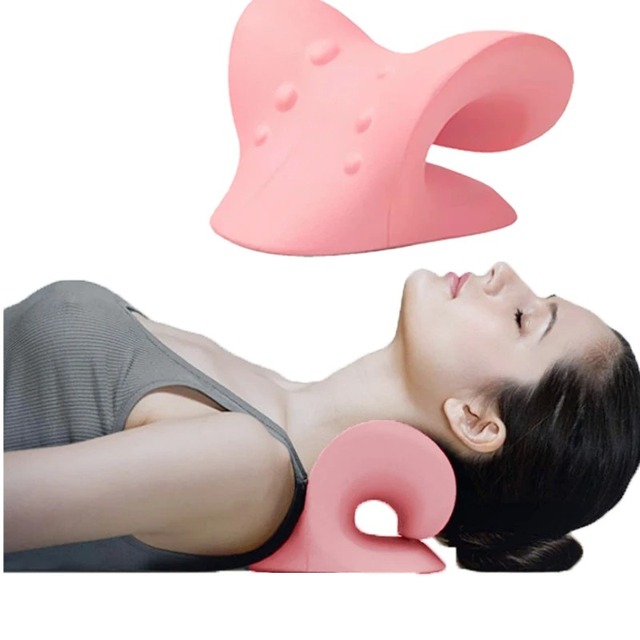 Neck Shoulder Stretcher Relaxer Cervical Chiropractic Traction Device Pillow for Pain Relief Cervical Spine Alignment Gift