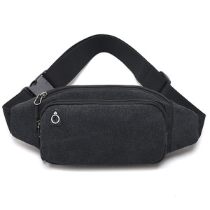 <b>Outdoor</b> <b>Sports</b> Waist <b>Bag</b> Zipper Closure Wear-resistant Construction Site Work Multi-functional Waterproof Canvas Fanny Pack - Product Image 4