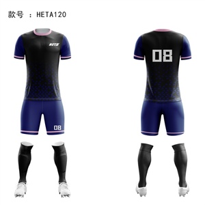 ชุดฟุตบอลพิมพ์ลายออกแบบขายส่ง เสื้อฟุตบอลผู้ชาย กางเกงขาสั้นระบายอากาศ ชุดเสื้อฟุตบอลแบบซับลิเมชั่น ชุดยูนิฟอร์มฟุตบอล - Product Image 4