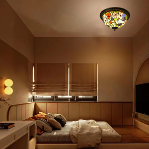 Mỹ nông thôn hiện đại sáng tạo quầy bar hành lang Tiffany ánh sáng Trần dẫn nguồn cho phòng ngủ nghiên cứu thủy tinh màu - Product Image 4