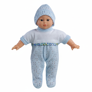 Poupée asiatique Sweet Baby avec de nouveaux vêtements floraux bleus/verts pour garçons, modèle NINES DONIL 8412198334201 - Product Image 2