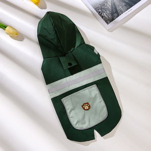 강아지 옷 새로운 애완 동물 의류 두 다리 후드 컬러 블록 비옷 제조 업체 - Product Image 5