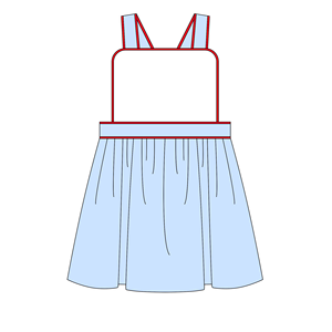 <span class=keywords><strong>Robe</strong></span> <span class=keywords><strong>d</strong></span>'<span class=keywords><strong>été</strong></span> personnalisée pour petites filles, motif écossais bleu avec bordure rouge, en coton tissé, tenue de soleil assortie pour sœurs - Product Image 6