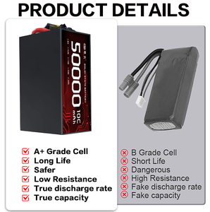 แบตเตอรี่ลิเทียมโพลิเมอร์6S12S14S18S24S แบบ50Ah 338wh/kg สำหรับโดรน - Product Image 3