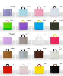 Borsa per <span class=keywords><strong>negozio</strong></span> di abbigliamento in plastica personalizzata da donna borsa per la spesa a mano con Logo su ordinazione confezione - Product Image 2