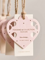 Etiquetas Colgantes Personalizadas de Lujo para Ropa, Papel Kraft con Relieve, Etiqueta Rosa de Diseño con Cordón