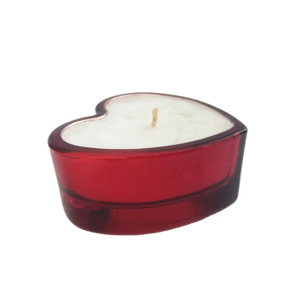 Intera vendita rosso a forma di cuore vaso di vetro a forma di cuore supporto di candela