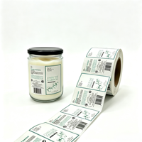 Étiquette autocollante en vinyle écologique imprimée sur mesure pour pot de bougie en verre, autocollant imperméable avec logo privé, aromathérapie