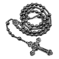 Vente en gros de chapelets en hématite populaires, catholiques, pour hommes et femmes