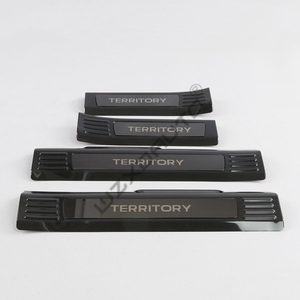 WZXD 2023 New <b>Door</b> Sill <b>Plate</b> Protector Brushed Black Stainless Steel <b>Door</b> Entry Guards Welcome Cover for TERRITORY - Product Image 5