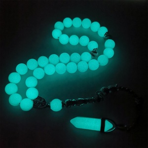 <span class=keywords><strong>Chapelet</strong></span> musulman en pierre lumineuse Tasbih, perles de prière, Islam misbaha 33 66 99 perles islamique subha masbaha - Product Image 2
