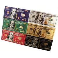 Billet de banque factice US en feuille d'aluminium Or noir 24K, motif billet de 100 dollars, étanche, pour collection et cadeaux de fête, billets de banque USD