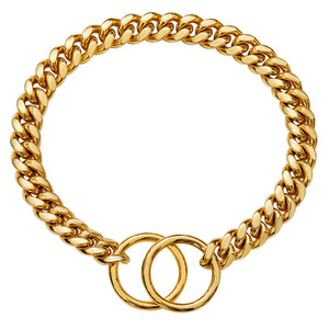 <span class=keywords><strong>Collier</strong></span> <span class=keywords><strong>pour</strong></span> chien, de luxe 10mm, chaîne dorée, en acier inoxydable, robuste, à mailles cubaines, en stock - Product Image 2