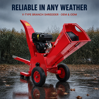 Broyeur de branches Kesen 15HP 420cc à essence 120mm sur remorque, déchiqueteuse de jardin mobile avec pneus pneumatiques, moteur CE OEM