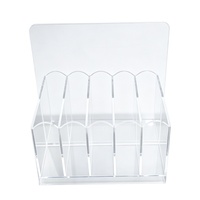 Nouvelle boîte de rangement pour limes à ongles en acrylique, 5 ou 6 compartiments au choix, organisateur de bureau pour limes et polissoirs à ongles