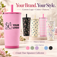 Tumbler Vakum Isolasi Tiga Lapis Kustomisasi Terlaris Dengan Sedotan Silikon Fleksibel Anti Tumpah, Cangkir Perjalanan Stainless Steel
