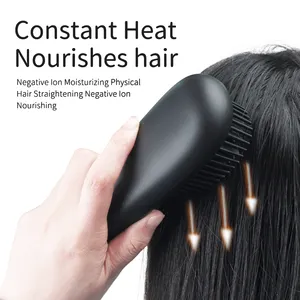 Piastra per capelli professionale riscaldamento pettine raddrizzatura ferro spazzola elettrica calda