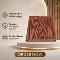 Revêtement de sol extérieur étanche Co-Extrusion Pc WPC Decking Panneau de terrasse composite à grain de bois en plastique 3d