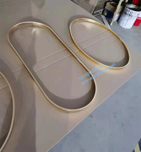 <span class=keywords><strong>Espejo</strong></span> enmarcado de metal de aluminio dorado <span class=keywords><strong>Espejo</strong></span> de pared ovalado decorativo en 60x80 60x100 60x120cm Venta al por mayor para <span class=keywords><strong>Baño</strong></span> - Product Image 4