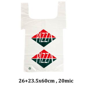 Tas jinjing kemasan makanan untuk kotak Pizza tas pengiriman plastik dengan pegangan dan tas makanan plastik logo kustom - Product Image 6