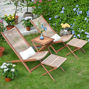 Ensemble de chaises longues pliantes pour le camping et la détente en plein air, pour petit balcon, chaise de terrasse portable, fauteuil inclinable, mobilier de jardin - Product Image 1