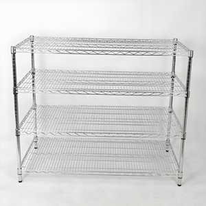 رف تخزين متعدد الطبقات من الفولاذ المقاوم للصدأ المطلي بالكروم، قائم بذاته ومعتمد بشهادة ISO 9001، مقاوم للتآكل وقابل للتكديس - Product Image 2