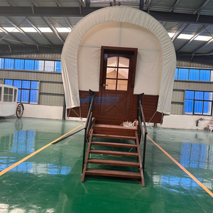 Tente de glamping en bois à 4 roues pour hôtel, avec chariot couvert, pour l'extérieur (vente en gros) - Product Image 4