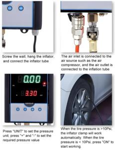 Gonfleur de pneus numérique LED automatique mural en métal pour <span class=keywords><strong>station</strong></span> de stockage et de ravitaillement automobile avec manomètres - Product Image 2