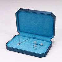 Étui à bijoux en cuir PU sur mesure haut de gamme, élégant, brossé, octogonal, pour collier