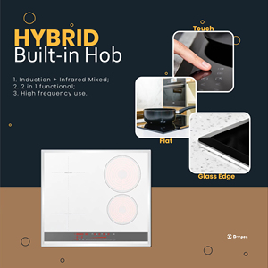Cocina híbrida de cuatro quemadores y 6700W de alta potencia, empotrada, 2 en 1, con placa de inducción cerámica, cocina eléctrica de infrarrojos. - Product Image 3