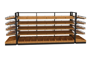 High Capacity Durable Eco-Friendly Drawer Style Wood Metal Supermarket Bread Display Cabinet Freestanding <b>Combination</b> - Product Image 3